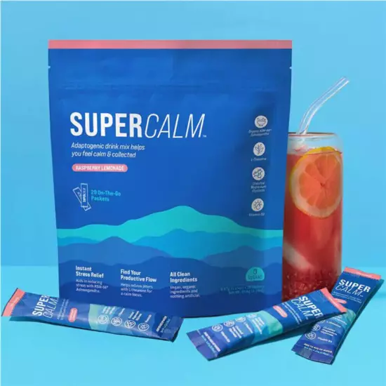 Supercalm Powdered Drink Mix Supplements for Relaxation & Focus No Sugar Non GMO