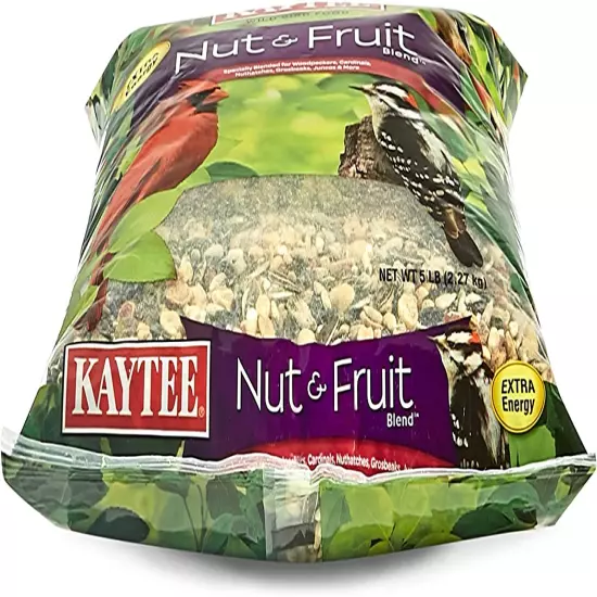 Wild Bird Food Nut & Fruit Seed Blend for Cardinals, Chickadees, Nuthatches, Woo