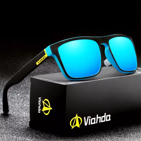 VIAHDA Square Polarized Sport Sunglasses Men Driving Fishing Fashion Glasses Hot