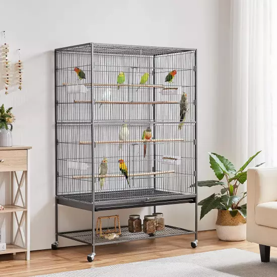 60.5Inch Extra Large Bird Cage Metal Parrot Cage Flight Cage for Cockatiels Afri