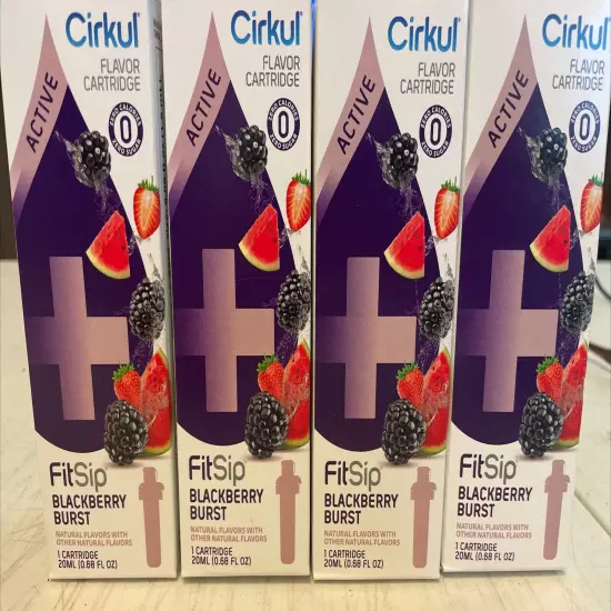 4-Lot, CIRKUL FLAVOR CARTRIDGE, BLACKBERRY BURST INVIGORATING WATER ELECTROLYTES