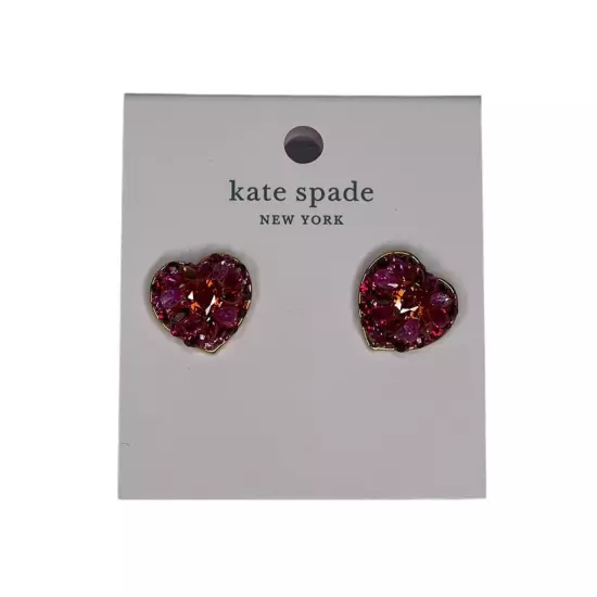 Kate Spade Red Multi Heart Something Sparkly Earrings 