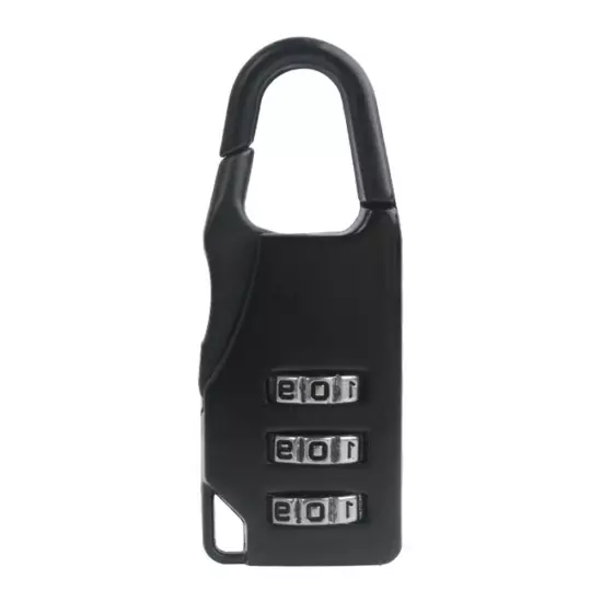 Mini 3 Digit Combination Padlock Zinc Alloy Travel Luggage Lock (Black)