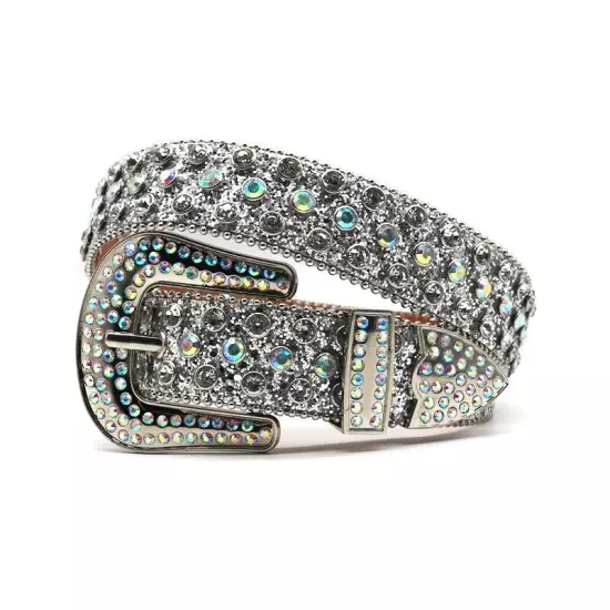 Y2k Cowboy Crystal Fashion Diamond Studded Belt Rhinestones Belt For Jean Belts