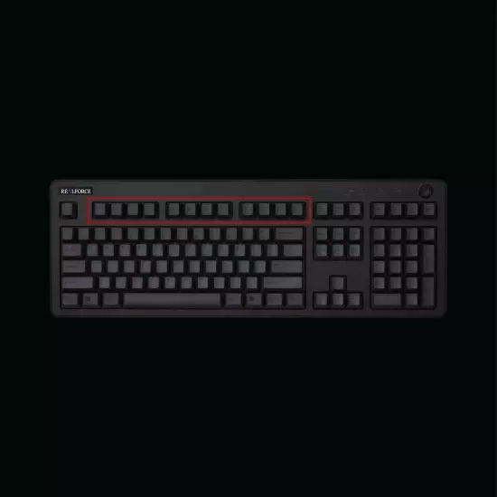 Topre REALFORCE R3/R3S US/JP Black Keycaps (12 keys) Function Keys F1-F12