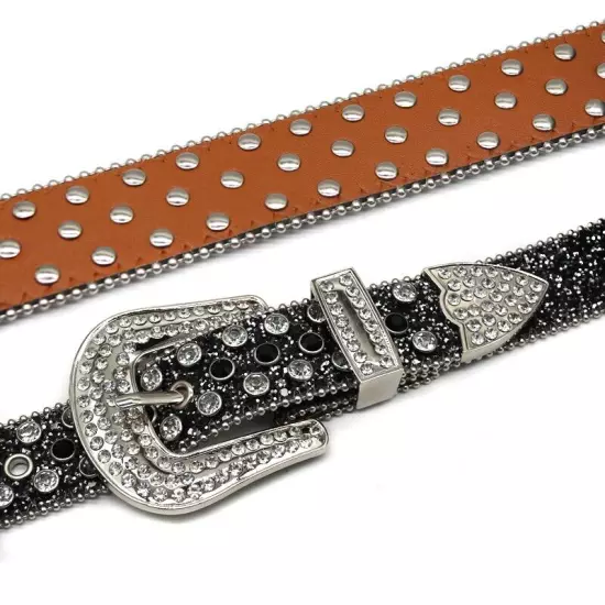 Y2k Cowboy Crystal Fashion Diamond Studded Belt Rhinestones Belt For Jean Belts