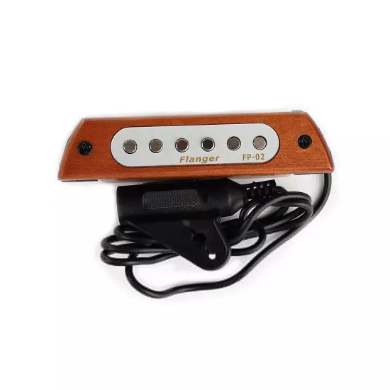 Flanger Wood Acoustic Guitar Sound Hole Magnetic Pickup 6.3mm Female Converter