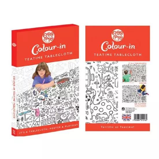 EggNogg Colour In Giant Poster / Tablecloth ~ Childrens Party Unicorns Dinosaurs