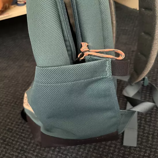 Brand New Never Used The North Face Teal Backpack w Orange Zippers. Many Pockets