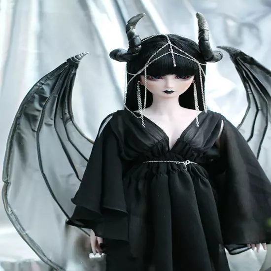 BJD Black Vampire Wings/Dragon Horns for 1/6 1/4 1/3 Uncle Doll LUTS DZ Cosplay