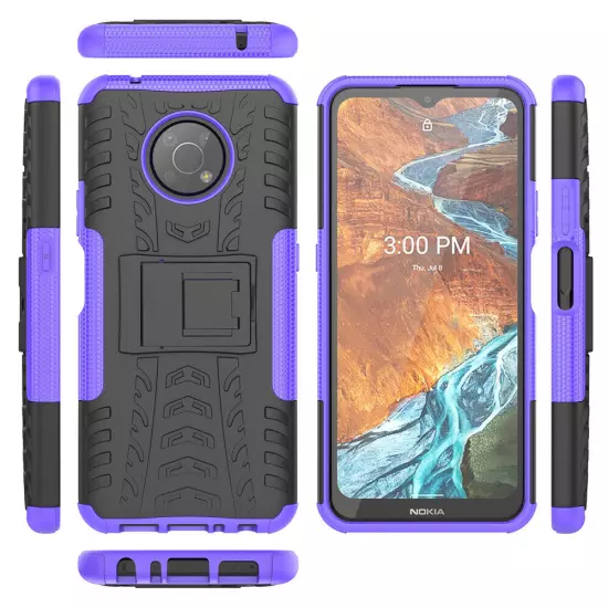 For Nokia G300 Case Rugged Shockproof Kickstand Phone Cover + Screen Protector