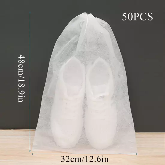 50X Drawstring Shoes Bags Travel Clothes Clear Portable Storage Bag Dust Pouch