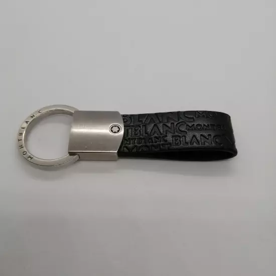 Montblanc Black Stamped Leather Keychain/Key Holder