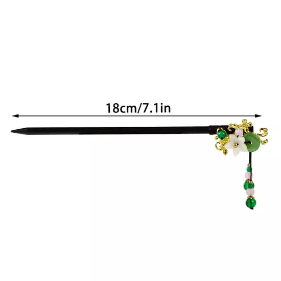 Womens Wooden Hair Stick Pins Chopstick Handmade Flower Hairpins Chinese Style