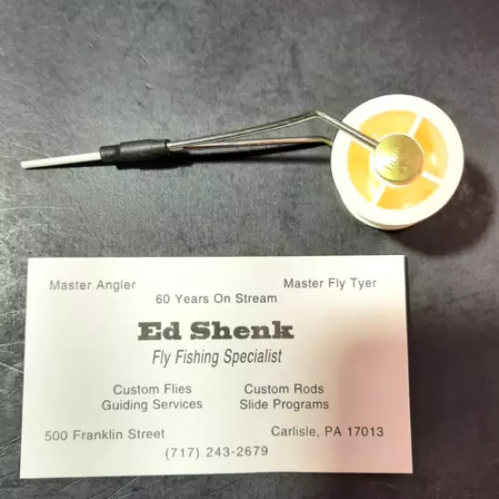 TIEMCO Regular Bent Ceramic Fly Tying Bobbin Ed Shenk's Estate Card Letter #1