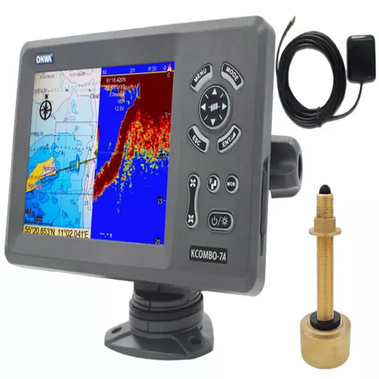 ONWA KCombo-7A: 7" GPS Chart Plotter w/ Fishfinder & Class B+ AIS Transponder