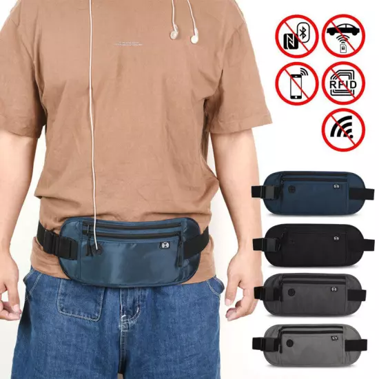 Travel Money Belt RFID Blocking Waterproof Waist Bag Fanny Pack Hidden Wallet