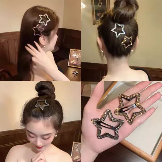 Women Star Hair Clip Hairpin Barrette Stick Bobby Pin Metal Snap Side Clip