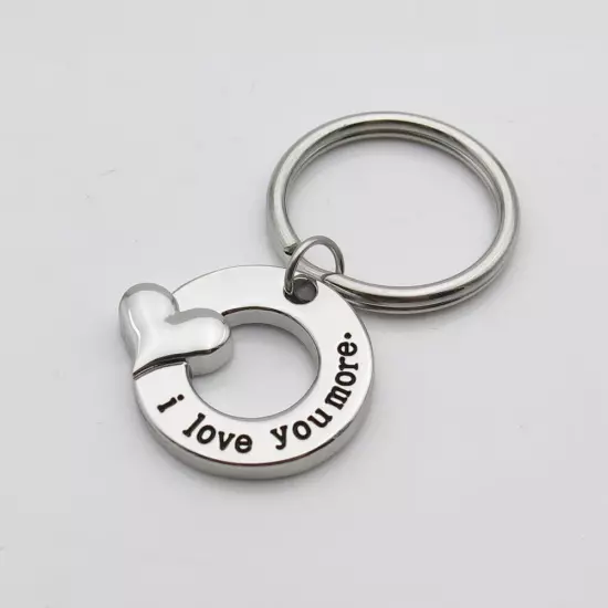 I Love You More Keychain Key Chain Mother Daughter Gift Girlfriend Boyfriend ...