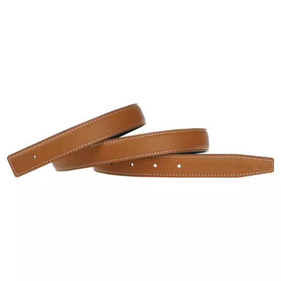 24mm H Belt Full Grain Cow Leather Replacement Belt Without Buckle