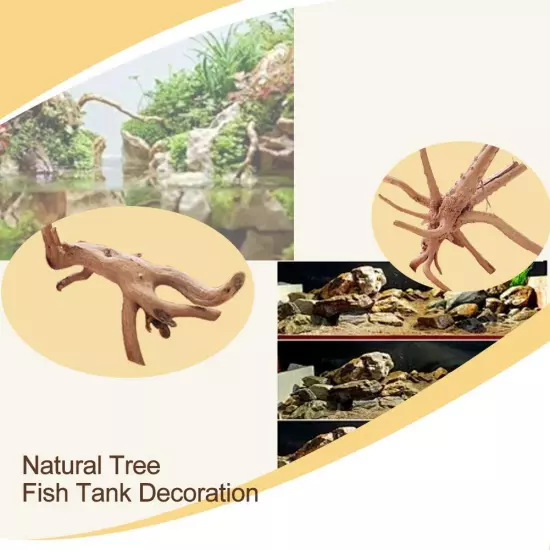 Aquarium Natural Tree Trunk Driftwood Fish Tank Plant Decor Ornament Wood Y1Q8