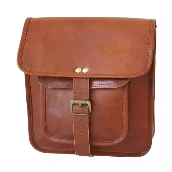 leather tablet bag 11 inch vintage messenger crossbody shoulder brown bag new