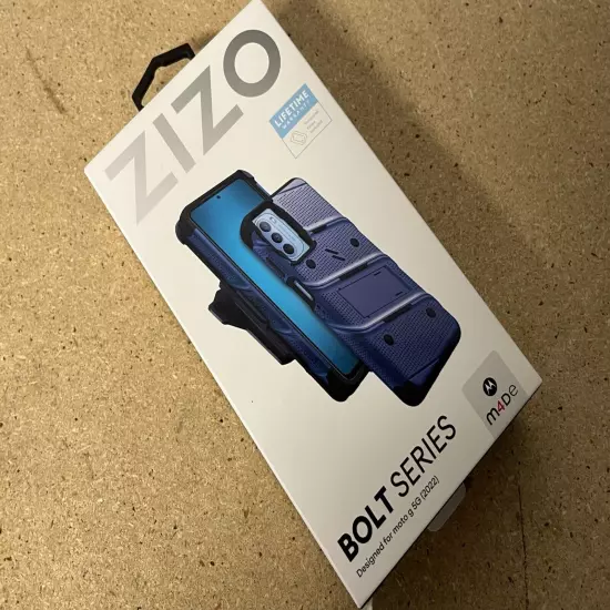 New ZIZO BOLT BUNDLE MOTO G 5G 2022 CASE W/ TEMPERED GLASS Blue & BLACK C40