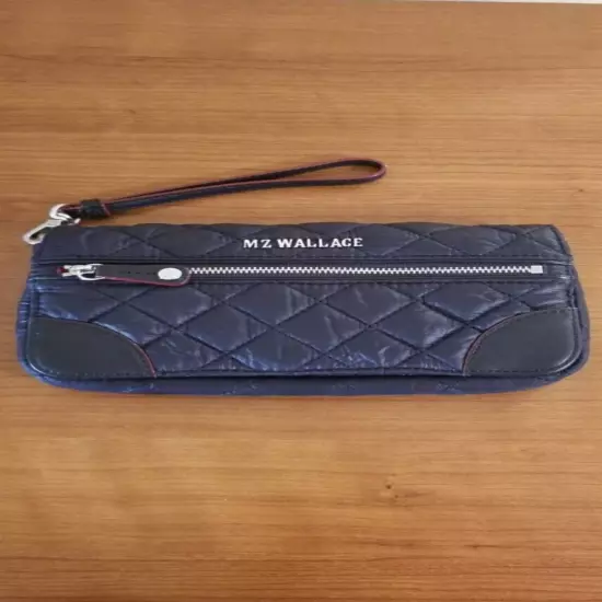 MZ WALLACE Black Quilted Leather Crosby Convertible Wristlet