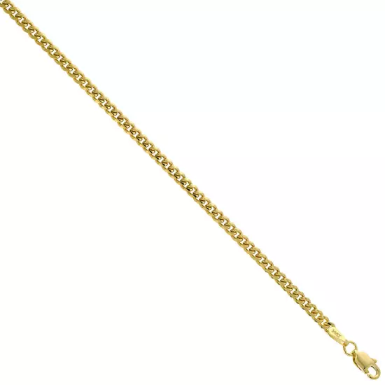 14K Yellow Gold Solid 2.7mm-6mm Miami Cuban Chain Link Necklace Bracelet 7"-30"