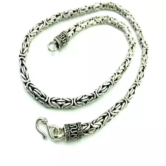 Sale!! Sterling Silver 5 mm Bali Chain/Byzantine Necklaces 18"(46 cm)