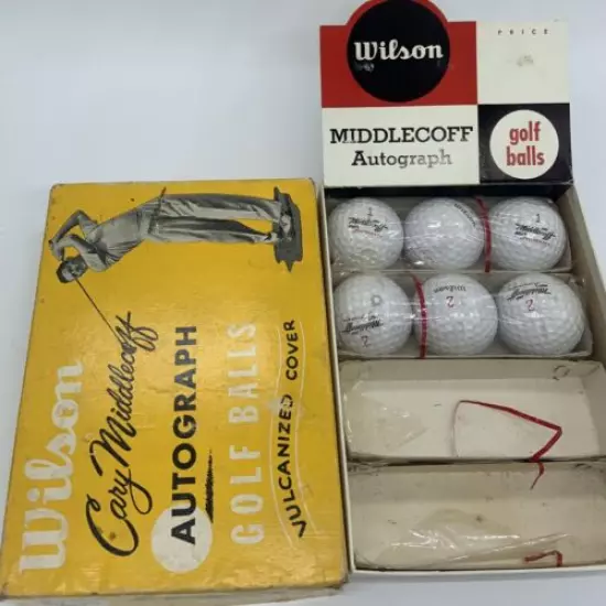 Early 1960s Cary Middlecoff Autograph Wilson 6 Golf Balls - Original Box