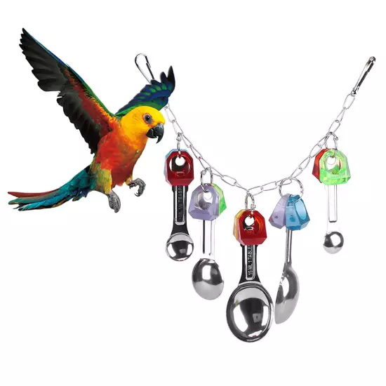 Colorful Plastic Parrot Bird Chewing Playing Toys Cage Hanging Decoration