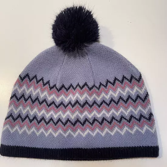 Carhartt Winter Hat Beanie Light Purple Wave Stripes Blue Pink White Chevron