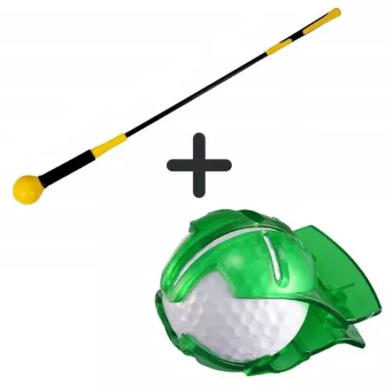 48" Golf Swing Tempo Trainer + Golf Ball Line Marker Bundle | Fast US Shipping