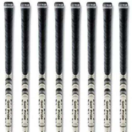 GOLF PRIDE MCC NEW DECADE MULTICOMPOUND BLACK/WHITE STANDARD GOLF GRIPS - 8 PACK