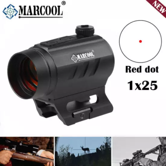 Marcool 1x25mm Compact IR 2 MOA Red Dot Sight Reflex SHOCKPROOF Tactical Scope