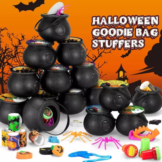 192PCS Halloween Party Favors Toys 24 Pack Prefilled Mini Black 