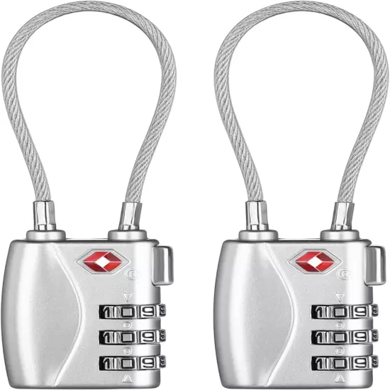 TSA Locks 2 Pack - Luggage Lock for Travel, Gym, School, Suitcases, Baggage, Sma