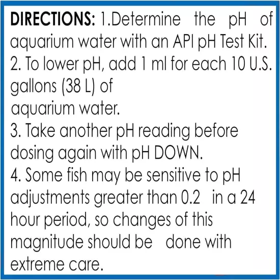 API pH Down For Freshwater Aquariums Safe For Fish & Plants 1.25-Ounce Bottle