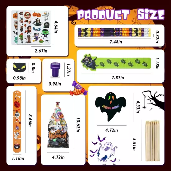 192Pcs Halloween Favors Stationery Gift Set, Trick or Treat Gifts for Kids,... 