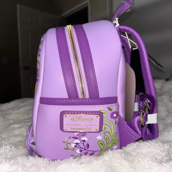 Loungefly Disney Tangled Princess Rapunzel Lenticular Mini Backpack Purple Flynn