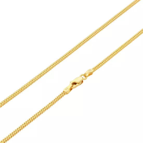 10K Yellow Gold 1.5mm Franco Box Wheat Foxtail Chain Necklace Mens Women 16"-30"