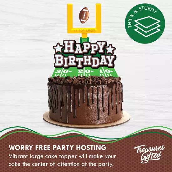 Happy Birthday Football Cake Topper - Football Party Decorations - Football Part