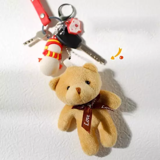 Plush Bear Cartoon Bear Keychain Cute Keyring Handbag Pendant GXM