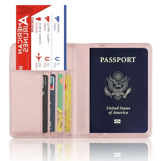 Anti-Theft RFID Blocking Leather Passport Holder ID Credit Card Cover Wallet USA