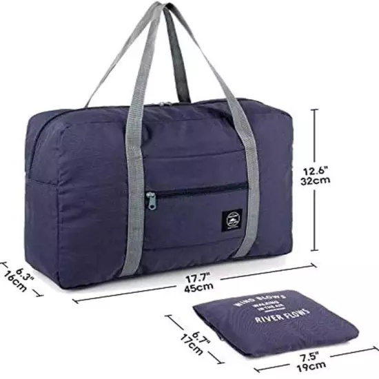 2 Pack Foldable Travel Bag Waterproof Travel Duffel Bag, Women/Men Canvas Bag