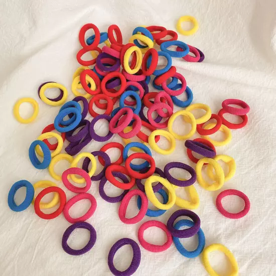 100PCS Mini Small stretchy Endless Elastics Girls kids hair Bobbles Bands