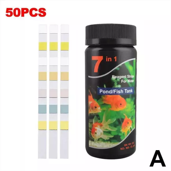 100/50x Aquarium Test Strips Fish Tank 7IN1 PH Water Strips Test SET B0Z5