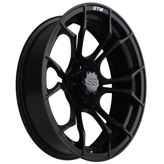 GTW Spyder 15x7 Matte Black Aluminum Golf Cart Wheel With 3:4 Offset