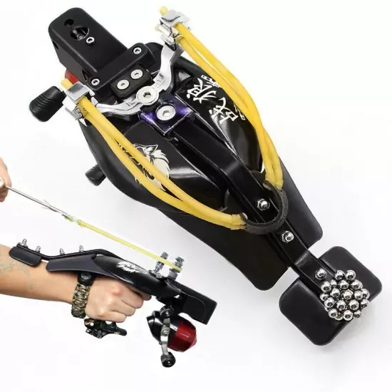 Pro Hunting Fishing Slingshot Powerful High Velocity Catapult Laser Shoot Set 